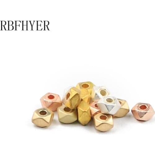 RBFHYER 3MM Natural Stone Hematite Matte Faceted Square Spacer Loose Beads For Jewelry Making DIY charms Bracelets