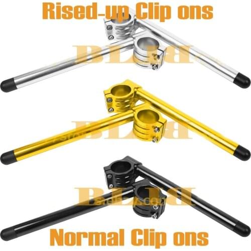 CNC 35mm regular clip-ons handlebars Lift handle bar Fork Tube One Pair Black/Gold/Silver Motorcycle Handbar Clip Ons Clipon