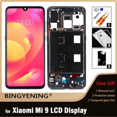 New Original For Xiaomi Mi 9 M1902F1G LCD Display Screen Touch Digitizer Assembly For 6.39‘’ Xiaomi Mi9 With Frame Replace