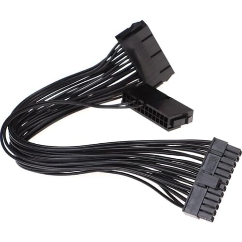 24Pin 2 Dual Molex PSU Power Supply Cord Motherboard Adapter Cable Sync Starter ADD2PSU Riser for GPU Miner Mining