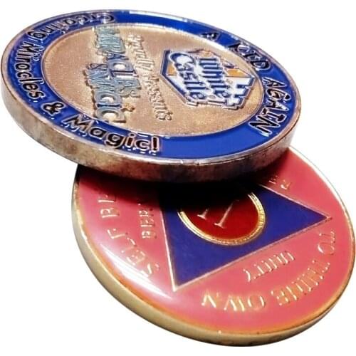Epoxy printing double-sided coins cheap custom metal coins