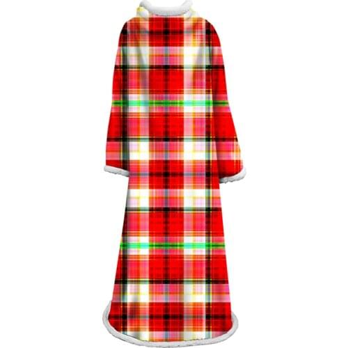 Striped Cotton Knitted Sleeve Blankets Home Sofa Blankets Bohemian Tassel Blanket Nap Blanket With Sleeve