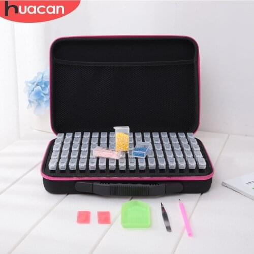 HUACAN 80Grids DIY Diamond Painting Storage Box Accessories 5d Diamond Embroidery Mosaic Art Plastic Box Tool