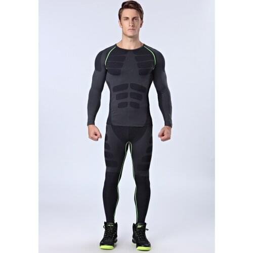 Bodybuilding Fitness Set Tights Men Compression Elastic Sports Gym Homme Fitness Clothing&Pants For Men Roupas Fitness