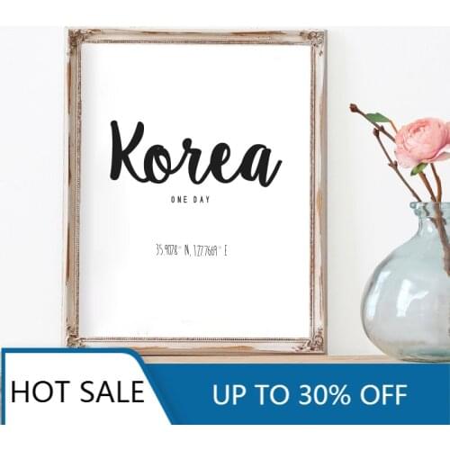 Korea One Day Wall Art Canvas Painting Posters Prints Kpop Travel Modern Minimalism Wall Decor For Aesthetic Home Decoration