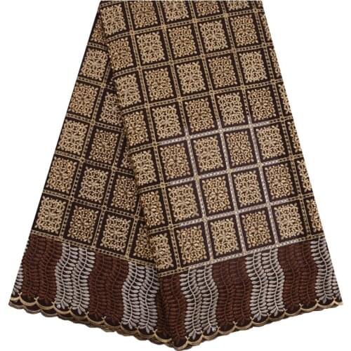 Hot Nigerian Swiss Cotton Lace Fabric High Quality African Swiss Voile Lace In Switzerland Gold Wire Splicing For Sewing F1740