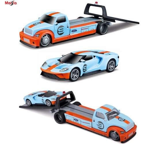 Maisto 1:64 Flatbed 2019 Ford GT Heritage Edition transport Die-casting car model collection gift toy boys