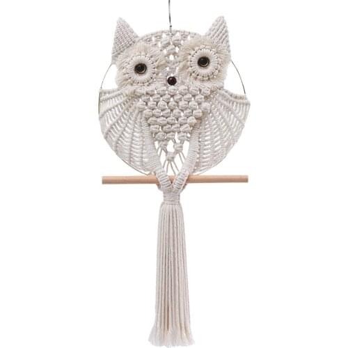 Macrame Woven Wall Hanging Bohemian White Color Wall Art Tapestry Decor for Bedroom Living Room