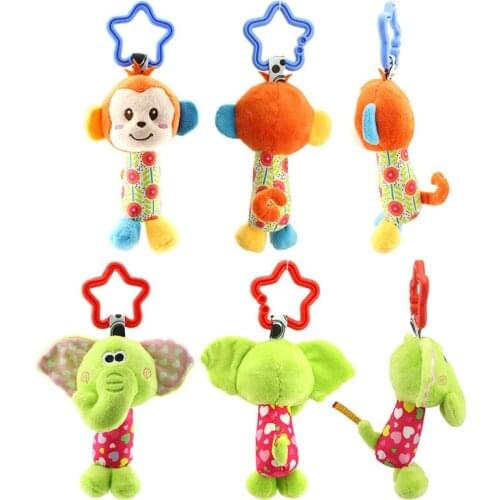 Infant Baby Rattle Hanging Cloth bed crib Soft early Educational Toy Baby Toys Rattle Tinkle Hand Bell Plush Stroller K0309