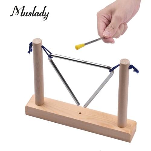 Muslady 6 Inch Triangle Musical Instruments Sturdy Base with Early Educational Percussion Instrument Children Funny Toy