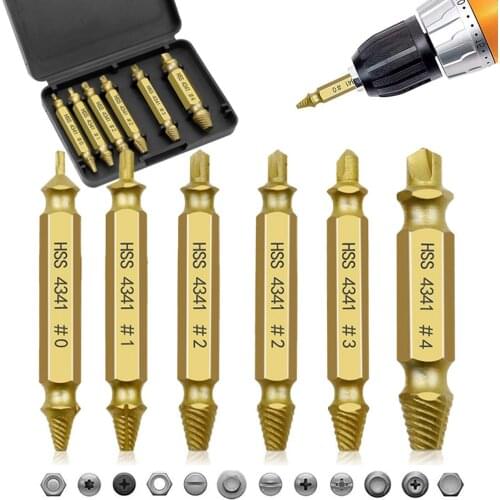 HSS Damaged Screw Extractor Set Stripped Screw Extractor Remover Drill Bit Set Broken Screw Bolt Take Out Demolition Tools