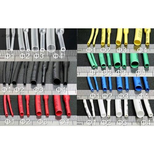 10M Heat Shrink Tube Set 1M each of 0.6mm 0.8mm 1mm 1.5mm 2mm 3mm 4mm 5mm 8mm 10mm Selectable Color