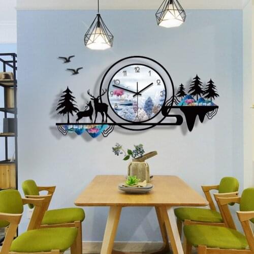 Wall clocks modern design 3D wall clock wall stickers home decor wall decorations living room wall ornament wall digital clock