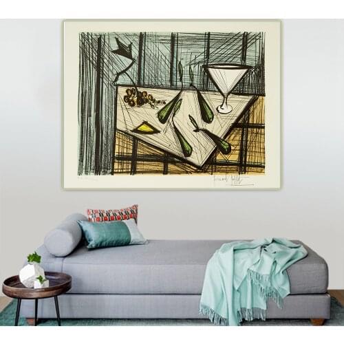 Still life with pears and glass by Bernard Buffet Canvas Oil Painting Aesthetic Decorative Picture Wall Decor Home Decoration