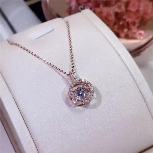 New Arrival Female Chain Jewelry 925 Sterling Silver Round Micro Pave Zircon Pendant Necklace for Women Kolye Collares Bijoux