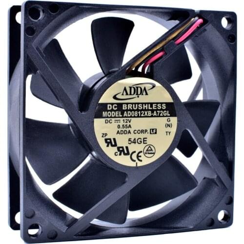 Brand new original AD0812XB-A72GL 8cm 8025 80x80x25mm DC12V 0.55A Computer power CPU large air volume cooling fan