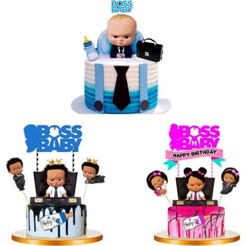 Boss Baby Theme Party Tableware Birthday Baby Shower Cupcake Cake flag Topper Pick Fruit Picks Kids Birthday Party Supplies