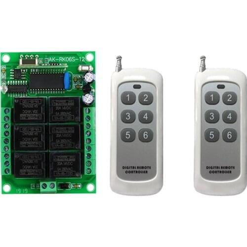 500m DC 12V 24V 6CH 6 CH Small Channel Wireless Remote Control Controller Radio Switch Transmitter Receiver 315 / 433 MHz