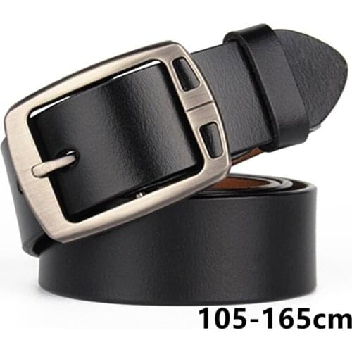 135cm-160cm Big Size Belts Of Men Fashion Designer Jeans Pin Buckle Strap Male Genuine Leather Belt Accessories Long Waistband