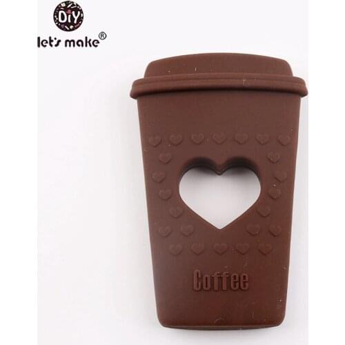 Lets make DIY Nursing Pendants Baby Shower Gift Silicone Teethers Brown Coffee Cup Shape Charms Jewelry Making Baby Teether