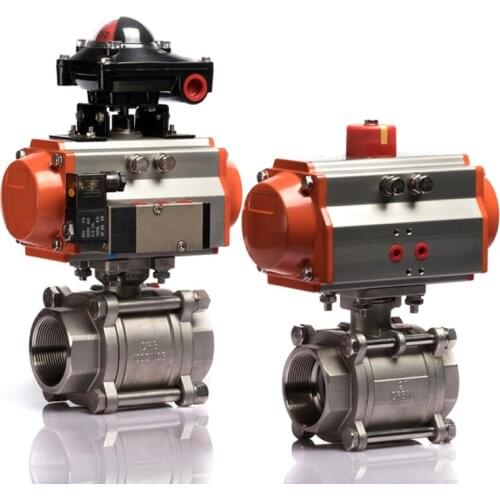 DN50 ISO standard double acting stainless steel pneumatic actuator ball valve