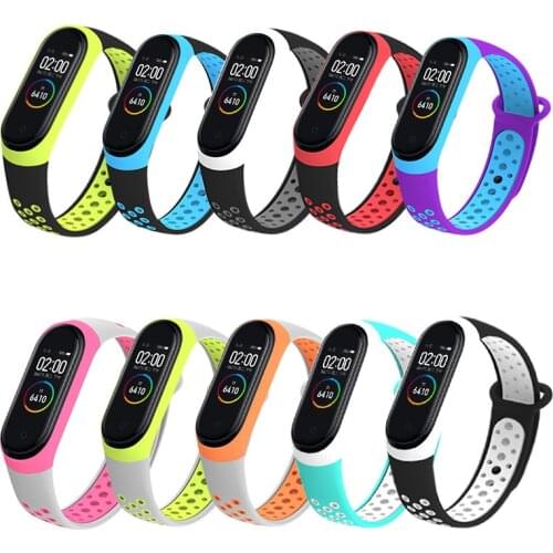 Silicone Bracelet Wrist Strap Watch Band Accessories Smart Bracelet Sport Silicone Strap For Xiaomi Mi Band 3 4 Double Color