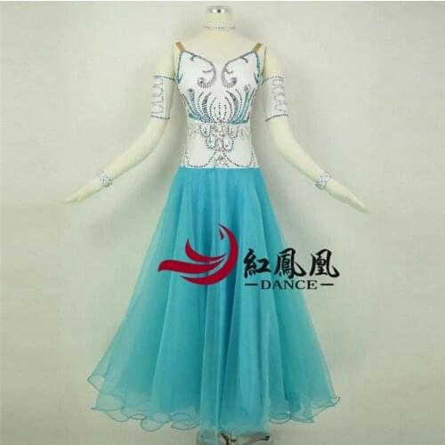 Rhinestones Ballroom dance competition dress standard dresses modern dance costume ballroom waltz dress luminous costumes