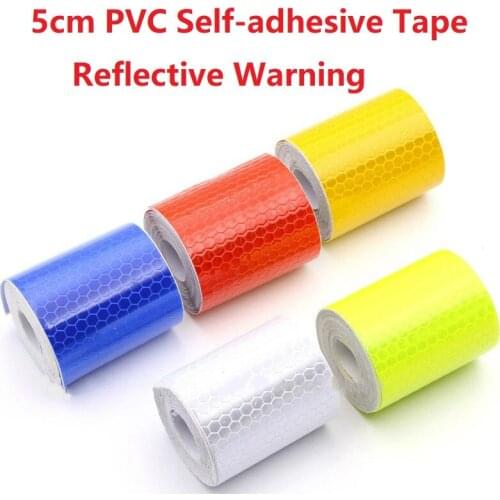 5CM*3M Reflective Film Warning Strip Reflective Tape Safety Mark For Car Van Traffic Sign PVC Crystal Lattice Reflective Sticker