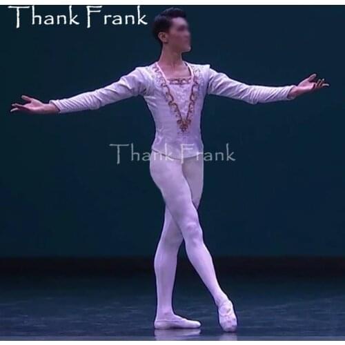 Male Prince Ballet Top Child Boys Professional Long Sleeve Dance Costume Custom Made Size Velvet Adult Men Stage Dancewear C538
