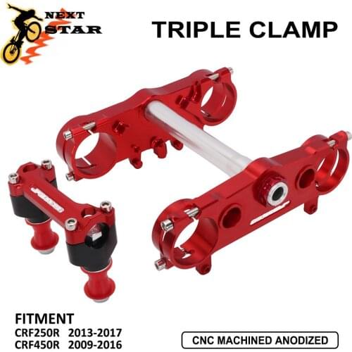 28mm CNC Triple Tree Clamps Steering Stem Handlebar Riser Mount Clamp With TPU For Honda CRF250R 2013-2017 CRF450R 2009-2016