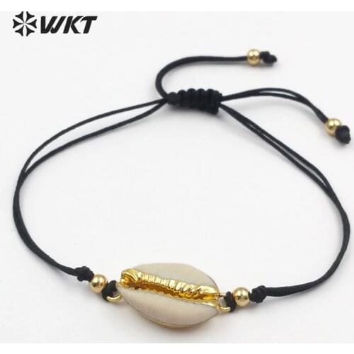 WT-B421 Wholesale Fashion Design Special Cowrie shell Bracelets adjustable Jewelry NaturalCowrie shell Wrapped bracelets