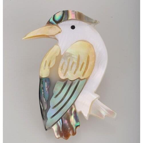Jewelry Abalone Shell Bird Brooch Gift For Women Teen Girl Mother Birthday Holiday Christmas Party Prom Present Costume BA25