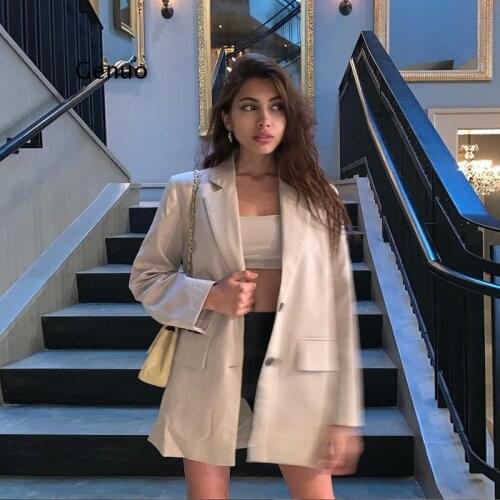 Autumn Winter office lady top Jacket Elegant Single Breasted Long coat loose Lapel long sleeved Coat Mujer leisure jacket