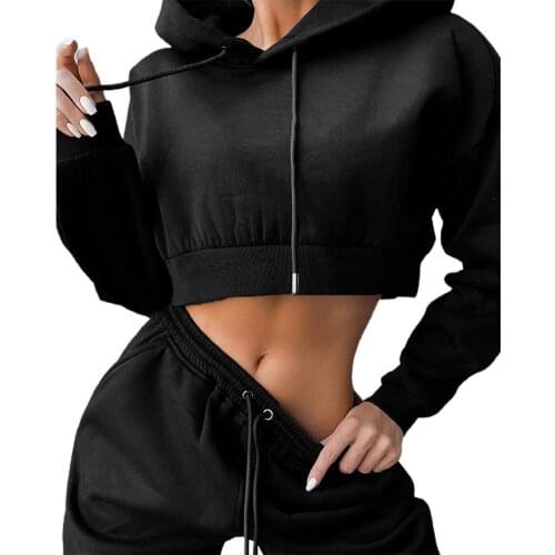 Winter Women Sport Womens Two Piece Suit Casual Women Autumn Solid Color Hoodie Pants Two Piece Set Sportswear Tracksuit 2021