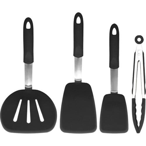 11 Sets Silicone Turners Spatula Set Pancake Flippers Non Stick Rubber Kitchen Utensil for Cooking Fish Steak Eggs Wholesale