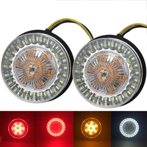 1156 1157 LED Turn Signal Indicator Light Bullet Lamp 2 inch Inserts Light for Harley Sportster Touring Electra Glide CVO Moto