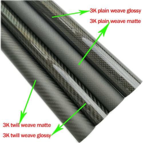 2pcs 3k Carbon Fiber Tube 4mm 5mm 6mm 7mm 8mm 9mm 10mm 11mm 12mm (OD) X 500mm