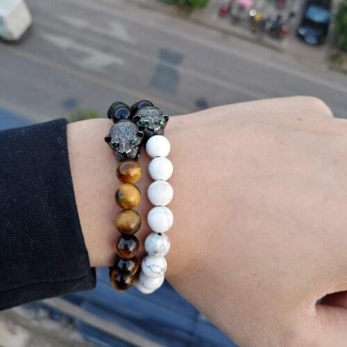 Natural stone bracelets raslet for men leopard bracelet pierre naturelle pulseras hombre 2020 man bracalete woman accessories