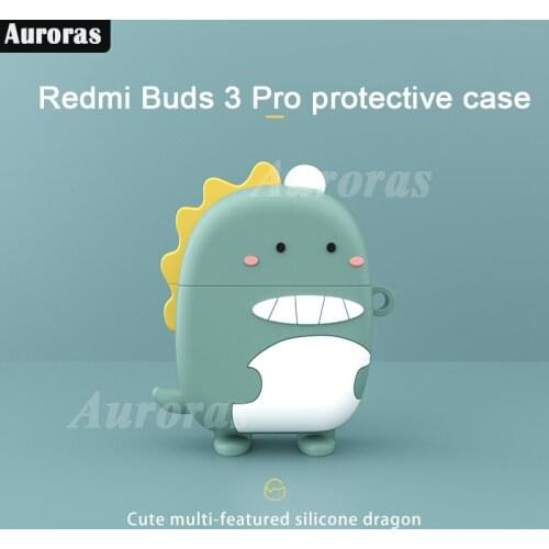 Auroras For Redmi Airdots 3 Pro Case Dinosaur 3D Design Full Cover For Xiaomi Redmi Buds 3 Pro Headphone Shockproof Protector