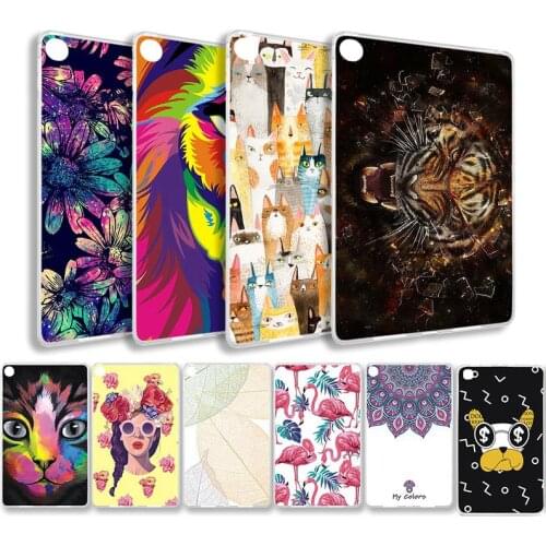 Tablet Case For Xiaomim Mi Pad 1 2 4 Plus 8.0 inch Case Soft Silicone For Mipad 4plus 8" Cartoon Painted Protective Cover Shell