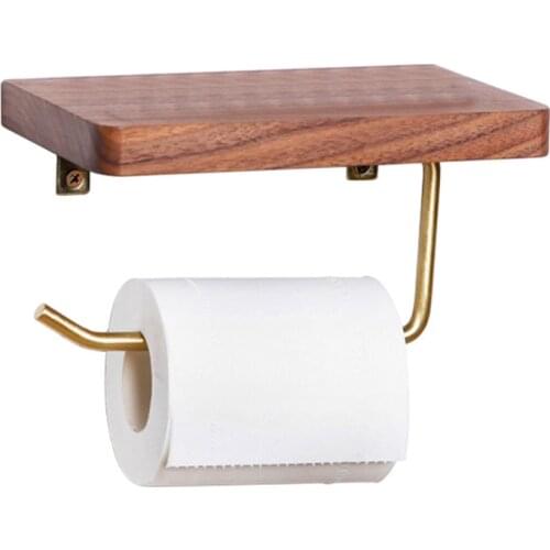 634E Toilet Paper Holder Stand with Phone Shelf Tissue Roll Dispenser Storage