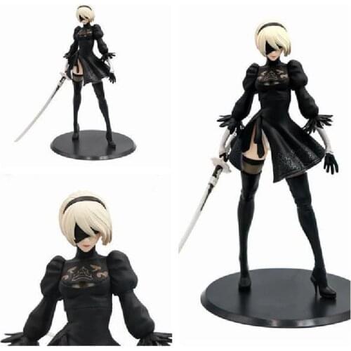28cm Nier Automata Yorha No.2 Type B 2B Fighting Sword Version Action Figure Pvc Toy Collectible Doll Anime Model Toy Kids Gift