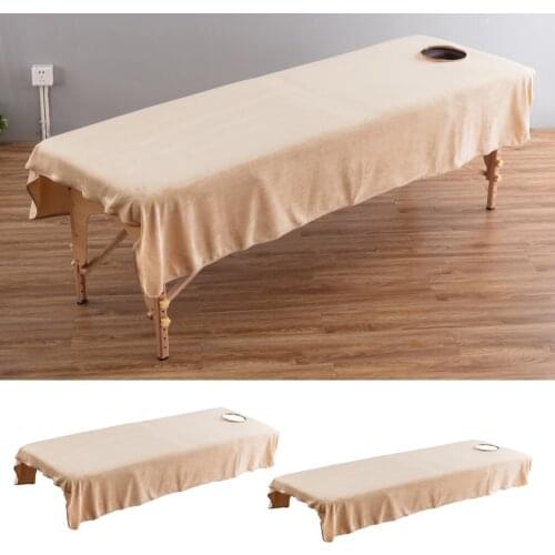 2pcs Flannel Massage Table Sheets Spa Bed Cover Cloth With Hole 31x75/47x75inch