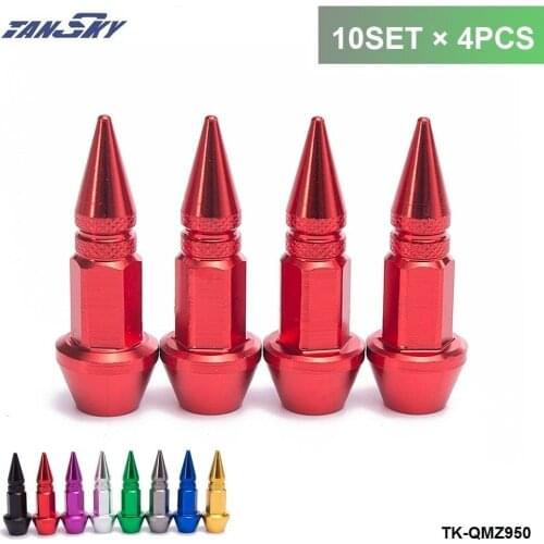 10 Set Spike Shape Auto Bicycle Tire Valve Cap Valve Stem Caps Wheel Rims Lug Nuts TK-QMZ950-10T