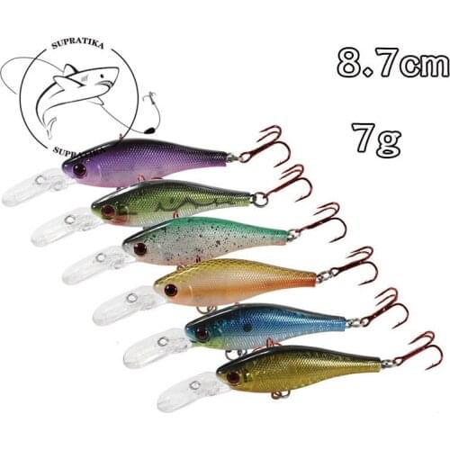 7g/87mm Artificial Minnow Floating Wobblers Freshwater Fishing Lure Hard Bait 3D Eyes Anti-Corrosion Plastic Fishing Bait