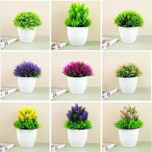 Fake Green Plants Bonsai Artificial Flower Grass Small Tree Pot Plant For Home Decoration Hotel Official Desk Flowerpot Ornament