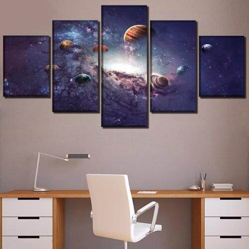 The galaxy Landscape 5 Piece HD Print Painting Wall Art Canvas Painting Canvas Living Room Painting Modern Decorative Artwork