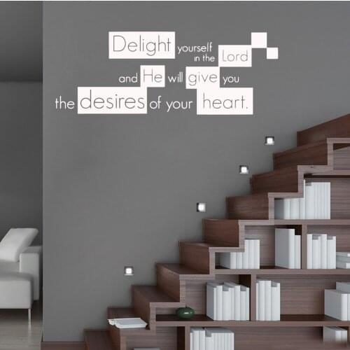 Classic Delight yourself in the lord Removable Pvc Wall Stickers Pvc Wall Decals Sticker Mural