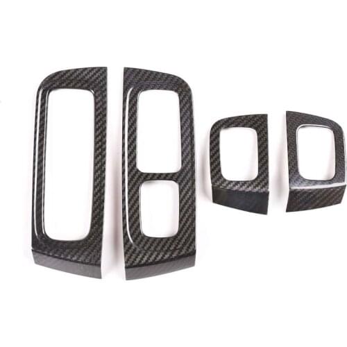 Real Carbon Fiber Door Window Switch Buttons Cover Trim Fit For Porsche Panamera 2017-20120