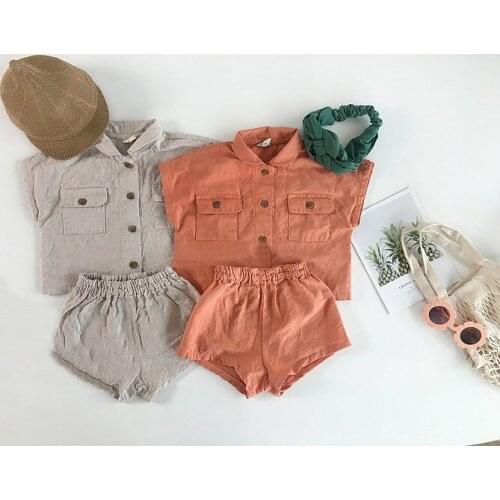 Koodykids Summer Baby Boys Girls Clothes Set 2PCS Toddlers Boys Short Sleeve Shirts Shorts Sets Kids Clothing Sets